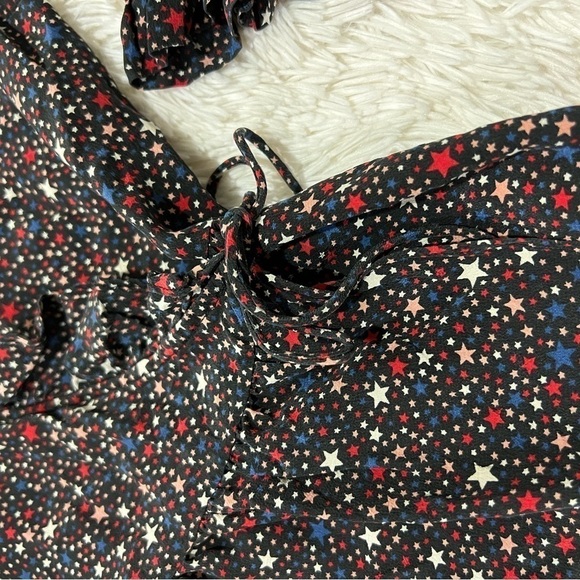Madewell Silk Ruffle-Hem Wrap Top in Starry Night - size XS - Picture 2 of 9